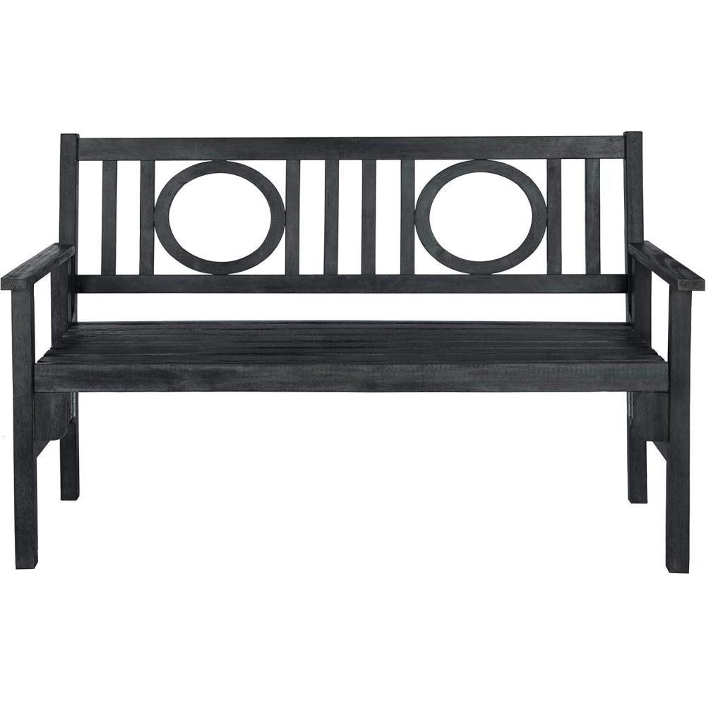 image:imageSafavieh Outdoor Living Collection Piedmont Folding BenchDark Slate Gray
