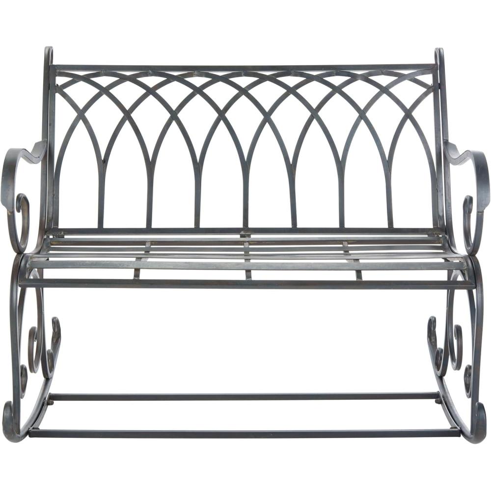 image:imageSafavieh PAT5021A Outdoor Collection Ressi Pearl White Rock BenchBlack Rust