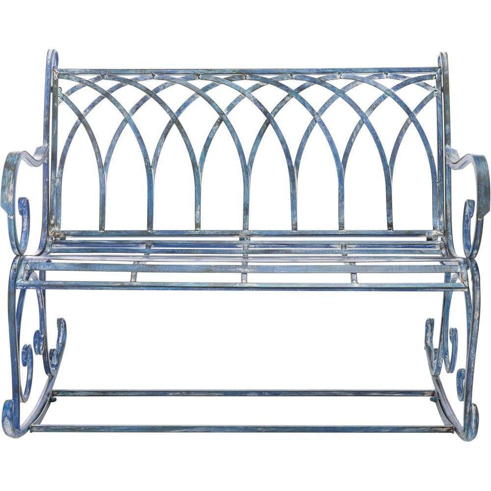image:imageSafavieh PAT5021A Outdoor Collection Ressi Pearl White Rock BenchMossy Blue