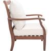 SAFAVIEH Couture Home Collection Payden Natural Wood/Beige Cushion Outdoor Patio Sunroom Porch Backyard Veranda Accent Chair