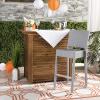 SAFAVIEH FOX5201C Collection Bethel Indoor/Outdoor Bar Stool, White(Grey)