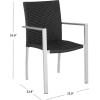 SAFAVIEH Home Collection Cordova Black Indoor-Outdoor Stacking Arm Chair(Black)