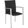 SAFAVIEH Home Collection Cordova Black Indoor-Outdoor Stacking Arm Chair(Black)