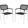 SAFAVIEH Home Collection Sitka Wicker Arm Chairs, Black, Set of 2