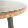 SAFAVIEH Outdoor Collection Berlen Natural Rattan/Navy Cushion 3-Piece Patio Lounge Bistro Set with Table (PAT9012B)(Natural / Beige)