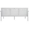 SAFAVIEH Outdoor Collection Finnick Natural Acacia Wood/Beige Cushion Bench(Grey/Beige)