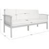 SAFAVIEH Outdoor Collection Finnick Natural Acacia Wood/Beige Cushion Bench(Grey/Beige)