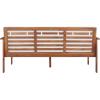 SAFAVIEH Outdoor Collection Finnick Natural Acacia Wood/Beige Cushion Bench(Natural/Beige)