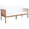 SAFAVIEH Outdoor Collection Finnick Natural Acacia Wood/Beige Cushion Bench(Natural/Beige)