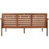 SAFAVIEH Outdoor Collection Finnick Natural Acacia Wood/Beige Cushion Bench(Natural/Light Grey)