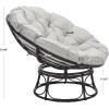 SAFAVIEH Outdoor Collection Kiraya Brown/Grey Tufted Cushion Round Papasan Chair