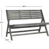SAFAVIEH Outdoor Collection Luca Ash Grey Folding Bench(Ash Grey)