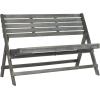 SAFAVIEH Outdoor Collection Luca Ash Grey Folding Bench(Ash Grey)