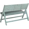 SAFAVIEH Outdoor Collection Luca Ash Grey Folding Bench(Beach House Blue)