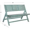 SAFAVIEH Outdoor Collection Luca Ash Grey Folding Bench(Beach House Blue)