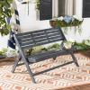 SAFAVIEH Outdoor Collection Luca Ash Grey Folding Bench(Dark Slate Gray)