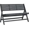 SAFAVIEH Outdoor Collection Luca Ash Grey Folding Bench(Dark Slate Gray)