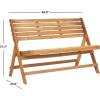 SAFAVIEH Outdoor Collection Luca Ash Grey Folding Bench(Natural)
