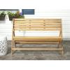 SAFAVIEH Outdoor Collection Luca Ash Grey Folding Bench(Natural)