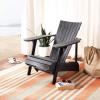 SAFAVIEH Outdoor Collection Merlin Ash Grey Adirondack Chair with Retractable Footrest(Dark Slate Gray)