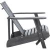 SAFAVIEH Outdoor Collection Merlin Ash Grey Adirondack Chair with Retractable Footrest(Dark Slate Gray)