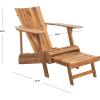 SAFAVIEH Outdoor Collection Merlin Ash Grey Adirondack Chair with Retractable Footrest(Natural)
