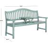 SAFAVIEH Outdoor Collection Mischa Natural Brown Bench(Beach House Blue)