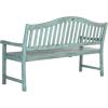 SAFAVIEH Outdoor Collection Mischa Natural Brown Bench(Beach House Blue)