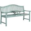 SAFAVIEH Outdoor Collection Mischa Natural Brown Bench(Beach House Blue)
