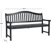 SAFAVIEH Outdoor Collection Mischa Natural Brown Bench(Dark Slate Gray)