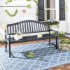 SAFAVIEH Outdoor Collection Mischa Natural Brown Bench(Dark Slate Gray)