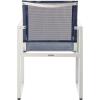 SAFAVIEH Outdoor Collection Neval Navy and White Stackable Chair (Set of 2)