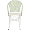 SAFAVIEH Outdoor Collection Oliver Green/White Bistro Chair Set of 2 (Fully Assembled)