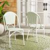 SAFAVIEH Outdoor Collection Oliver Green/White Bistro Chair Set of 2 (Fully Assembled)