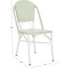 SAFAVIEH Outdoor Collection Oliver Green/White Bistro Chair Set of 2 (Fully Assembled)