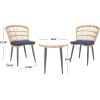 SAFAVIEH Outdoor Collection Prenza Natural Rattan/Beige Cushion 3-Piece Patio Lounge Bistro Set with Table (PAT9013A)(Natural / Navy)