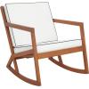 SAFAVIEH Outdoor Collection Vernon Natural/Beige Cushion with Black Piping Rocking Chair(Natural/Beige)