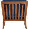 SAFAVIEH Outdoor Collection Vernon Natural/Beige Cushion with Black Piping Rocking Chair(Natural/Navy)