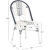 SAFAVIEH Outdoor Collection Zoya Navy and White Stackable Chair (Set of 2)