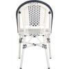 SAFAVIEH Outdoor Collection Zoya Navy and White Stackable Chair (Set of 2)