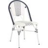 SAFAVIEH Outdoor Collection Zoya Navy and White Stackable Chair (Set of 2)