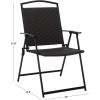 SAFAVIEH Outdoor Patio Furniture Collection – Dory Rattan Weave Folding Chair (PAT6902)(Black/Black)