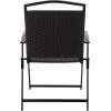 SAFAVIEH Outdoor Patio Furniture Collection – Dory Rattan Weave Folding Chair (PAT6902)(Black/Black)