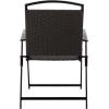 SAFAVIEH Outdoor Patio Furniture Collection – Dory Rattan Weave Folding Chair (PAT6902)(Black/Grey)