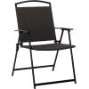 SAFAVIEH Outdoor Patio Furniture Collection – Dory Rattan Weave Folding Chair (PAT6902)(Black/Grey)