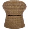 SAFAVIEH Outdoor Patio Furniture Collection – Drew Rattan Swivel Barrel Chair with Cushion (PAT7543)(Natural/Taupe)