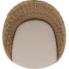 SAFAVIEH Outdoor Patio Furniture Collection – Drew Rattan Swivel Barrel Chair with Cushion (PAT7543)(Natural/Taupe)