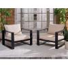 SAFAVIEH Outdoor Patio Furniture Collection – Fash Cushion Aluminum Chair, Modern Outdoor Armchairs with Cushions (PAT7553)(Black/Taupe)