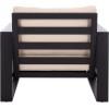 SAFAVIEH Outdoor Patio Furniture Collection – Fash Cushion Aluminum Chair, Modern Outdoor Armchairs with Cushions (PAT7553)(Black/Taupe)
