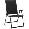 SAFAVIEH Outdoor Patio Furniture Collection – Simon Textilene Folding Chair (PAT6901)(Black/Black)
